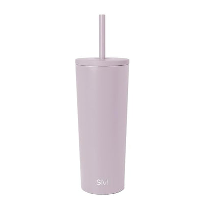 Simple Modern Vaso Térmico con Popote y Tapa|Vaso de Café Botella de Agua Reutilizable de Acero Inoxidable Taza de Café para Viajes|Regalos para Mujeres & Hombres|Classic Colección|710ml|Lavender Mist
