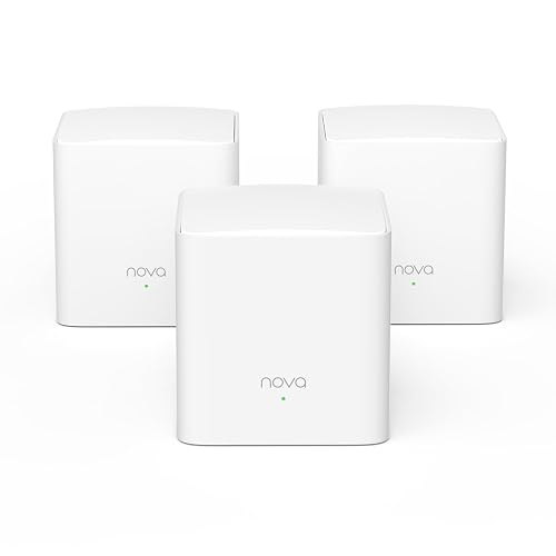 Tenda Nova MW5G (3 Pack) Sistema WiFi Mesh AC1200 Doble Banda, Cobertura hasta 280 m², Router Mesh Gigabit para 80 Dispositivos, Red WiFi para Toda la Casa, Reemplaza Router y Extensor