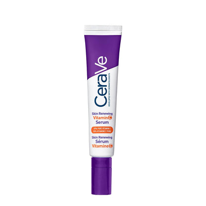 CeraVe Skin Renewing Vitamina C Sérum Facial, Todo Tipo de Piel, 30 ml | Con 3 Ceramidas Esenciales y Ácido Hialurónico, ilumina la piel, unifica el tono y reduce la apariencia de líneas finas