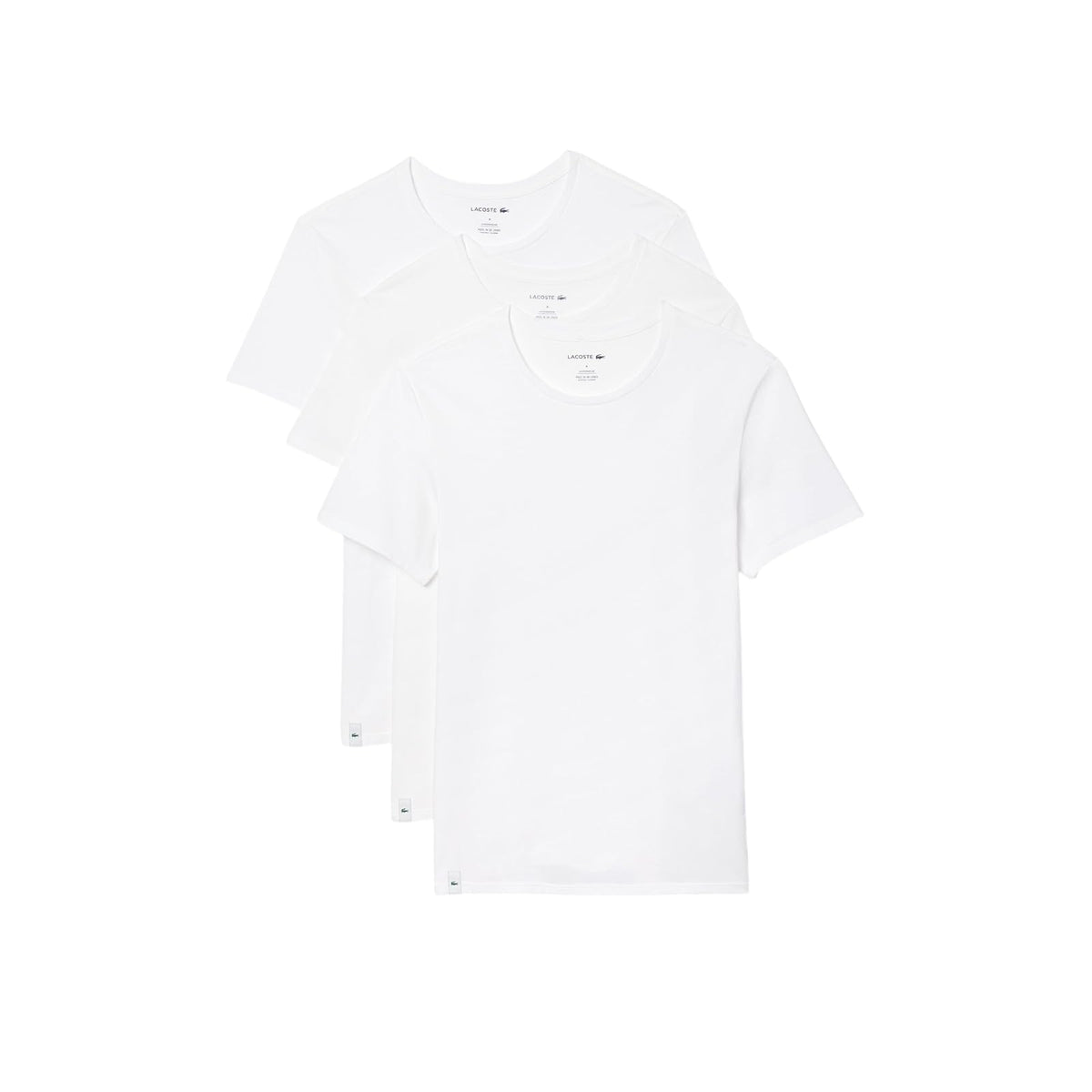 Lacoste Pack de 3 Playeras Cuello Redondo y Manga Corta de Algodón para Hombre
