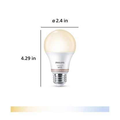 Philips Smart Connected by WiZ Foco A19 Dimeable Luz Cálida a Fría 8.8 W | LED regulable, Luz omnidireccional, Alternativa inteligente