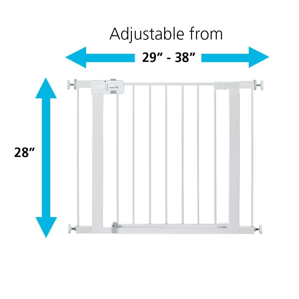 Safety 1st Puerta de Paseo Easy Install GA105CBLK | Negro, metal, 28 in alto, ajustable 29-38 in, 6-24 meses
