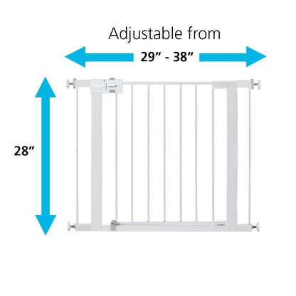 Safety 1st Puerta de Paseo Easy Install GA105CBLK | Negro, metal, 28 in alto, ajustable 29-38 in, 6-24 meses