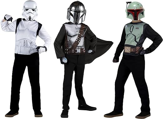 Star Wars The Mandalorian - Caja Oficial de Vestir para jóvenes, Blusas, Guantes y máscaras del mandaloriano, Boba Fett y Stormtrooper Multi