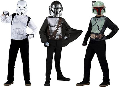 Star Wars The Mandalorian - Caja Oficial de Vestir para jóvenes, Blusas, Guantes y máscaras del mandaloriano, Boba Fett y Stormtrooper Multi