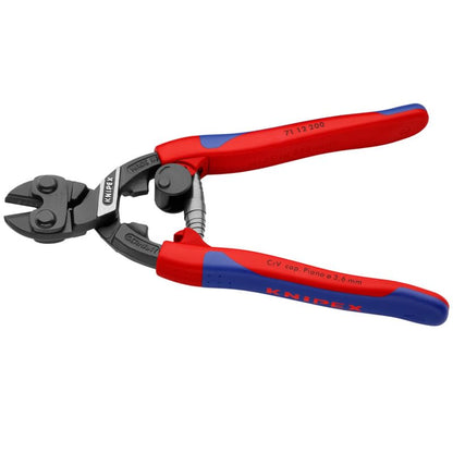Knipex 71 12 200 SB Cobolt Corta-Alambres Compactos con Fundas Esbeltas en Dos Componentes, 200 mm, color negro