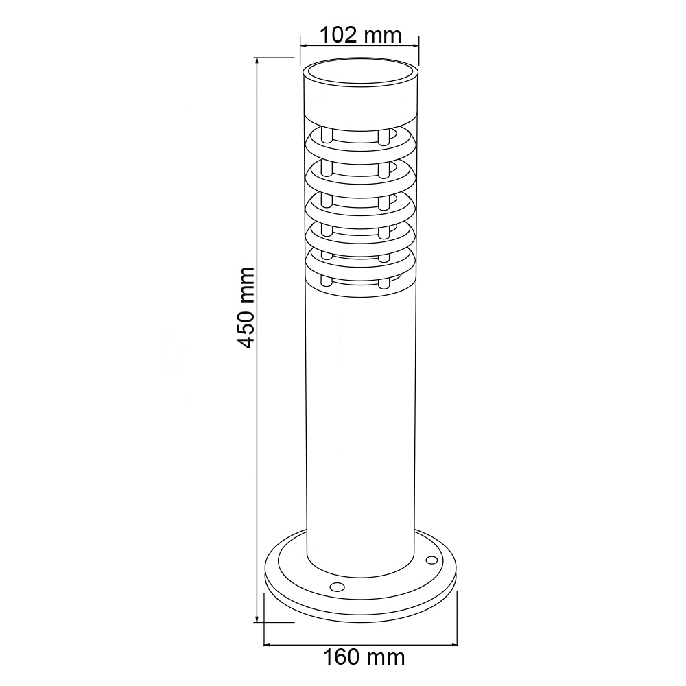 Tecnolite - Mini poste de exterior para sobreponer, Base E27