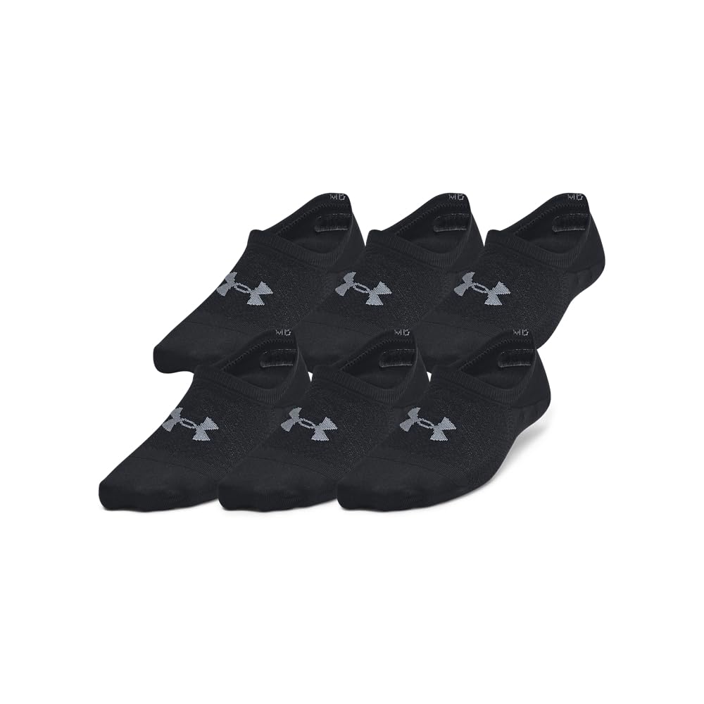 Under Armour Breathe Lite pack de 6 calcetines liner para mujer - M - (001) Black - Black - Castlerock