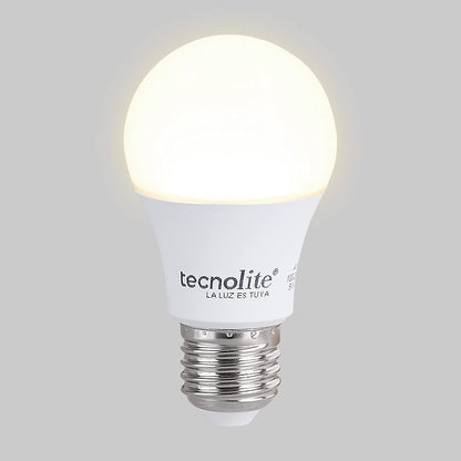 Tecnolite - Paquete de 10 Focos LED A19, Iluminación Interior, 5 Watts, 450 lumens y 3,000 Kelvin, Luz Cálida, Ahorrador de Energía Eléctrica