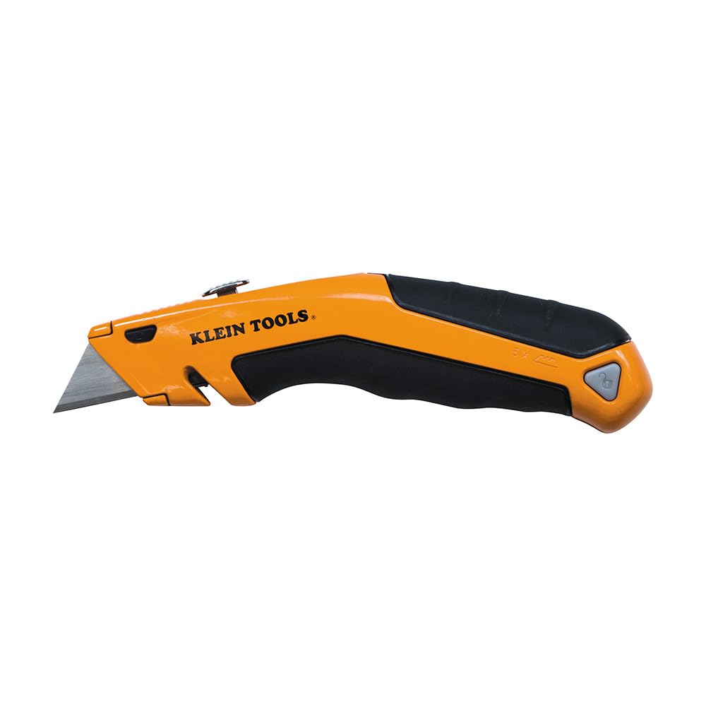 Klein Tools 44130 Cuchillo Plegable Multiusos, Hoja Retráctil - Con muesca pelada