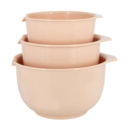 Glad Cuencos para mezclar con boquilla de vertido, juego de 3, diseño de anidación que ahorra espacio, antideslizantes, sin BPA, aptos para lavaplatos, suministros de cocina y horneado, rubor