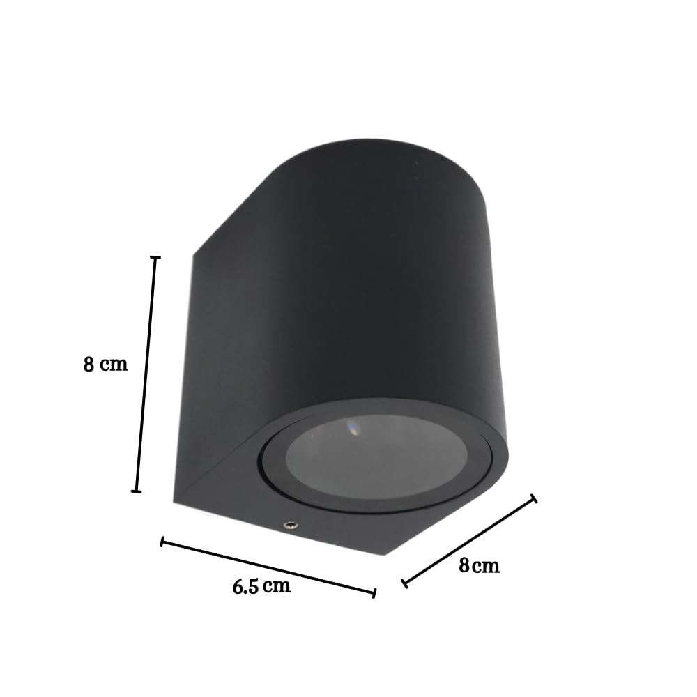 Lampara De Pared Artlite ADE-003, Color Negro, Cilindro, Exterior, Base GU10, Materiales de Alta Resistencia,