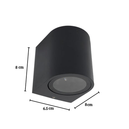 Lampara De Pared Artlite ADE-003, Color Negro, Cilindro, Exterior, Base GU10, Materiales de Alta Resistencia,