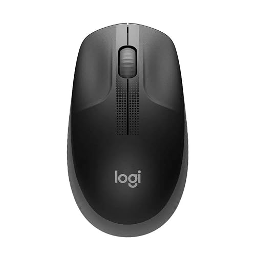 Logitech M190 Mouse Inalámbrico, Diseño Curvo Ambidiestro, Batería 18 Meses con Modo Ahorro, Receptor USB, Cursor y Desplazamiento Preciso, Compatible con PC, Mac, Laptop - Negro/Gris