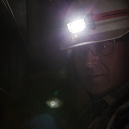 Klein Tools 56220 - Luz LED para faros delanteros con sombrero duro, luz de inundación y punto se inclina 45 grados, correa antideslizante, para trabajo y senderismo al aire última intervensión,