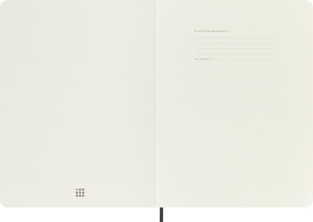 Moleskine - Cuaderno clásico, cubierta suave, XL (7.5 x 9.5 pulgadas), liso/blanco