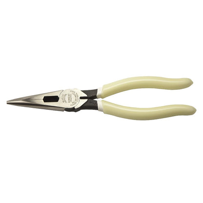 Klein Tools D203-8-GLW Hi-Viz Long-Nose Pliers with Side-Cutting