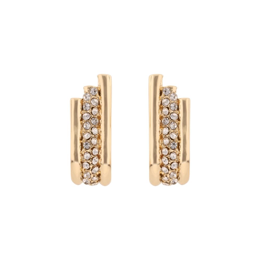 Nine West Aretes Color Dorado Pave Tunnels En Forma Varias De Terminado Brillante para Mujer