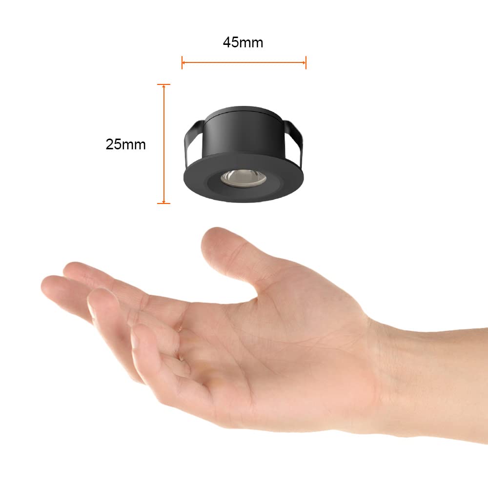 Tecnolite Lámpara Downlight LED Empotrable 1 W, IRC 95, Óptica Dark Light, Luz Suave Cálida, LED integrado