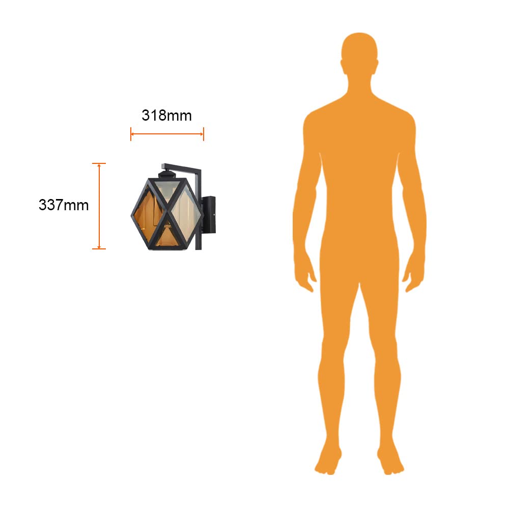 Tecnolite Lámpara de Pared Arbotante Cristal Exterior, Potencia Máx. 60 W, 1 Base E27, IP54, IK07, No incluye foco