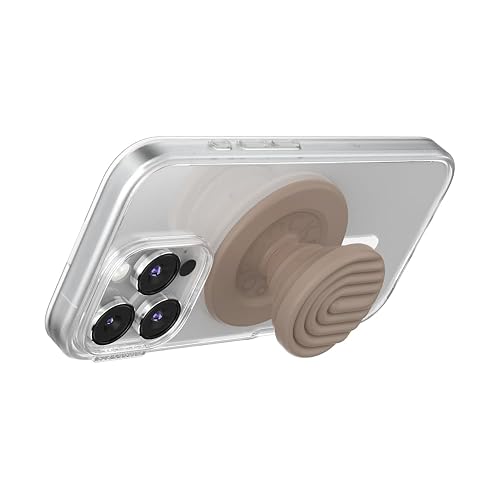 PopSockets - Empuñadura para teléfono MagSafe, Agarre magnético Seguro y Soporte para teléfono, Soporte Manos Libres, Compatible con Carga inalámbrica, Lindos PopSockets - Curves Latte