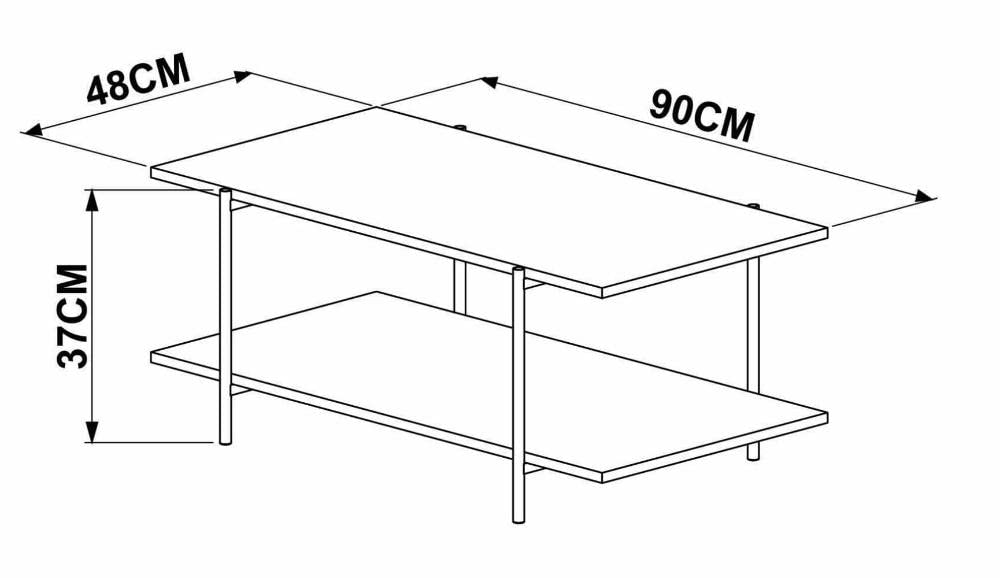 No Stress Mueble Mesa De Centro Artesano Industrial 27870-VN