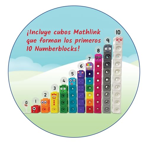 Hand2mind MathLink Cubes Numberblocks 1-10 Juego de Actividades, Actividades de Aprendizaje Preescolar, Bloques de construcción para niños, Contadores de matemáticas, Juguetes educativos