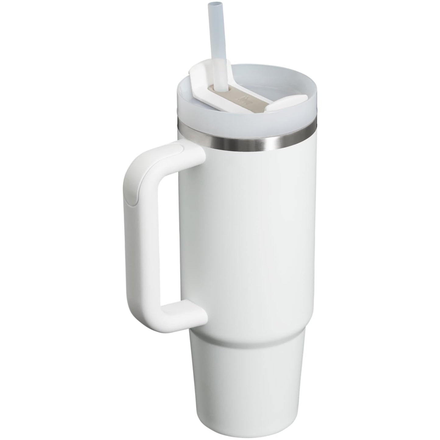 STANLEY - Vaso con asa y pajita de 30 onzas, tapa Flowstate de 3 posiciones, compatible para viajes, vaso de acero inoxidable aislado, sin BPA, escarcha
