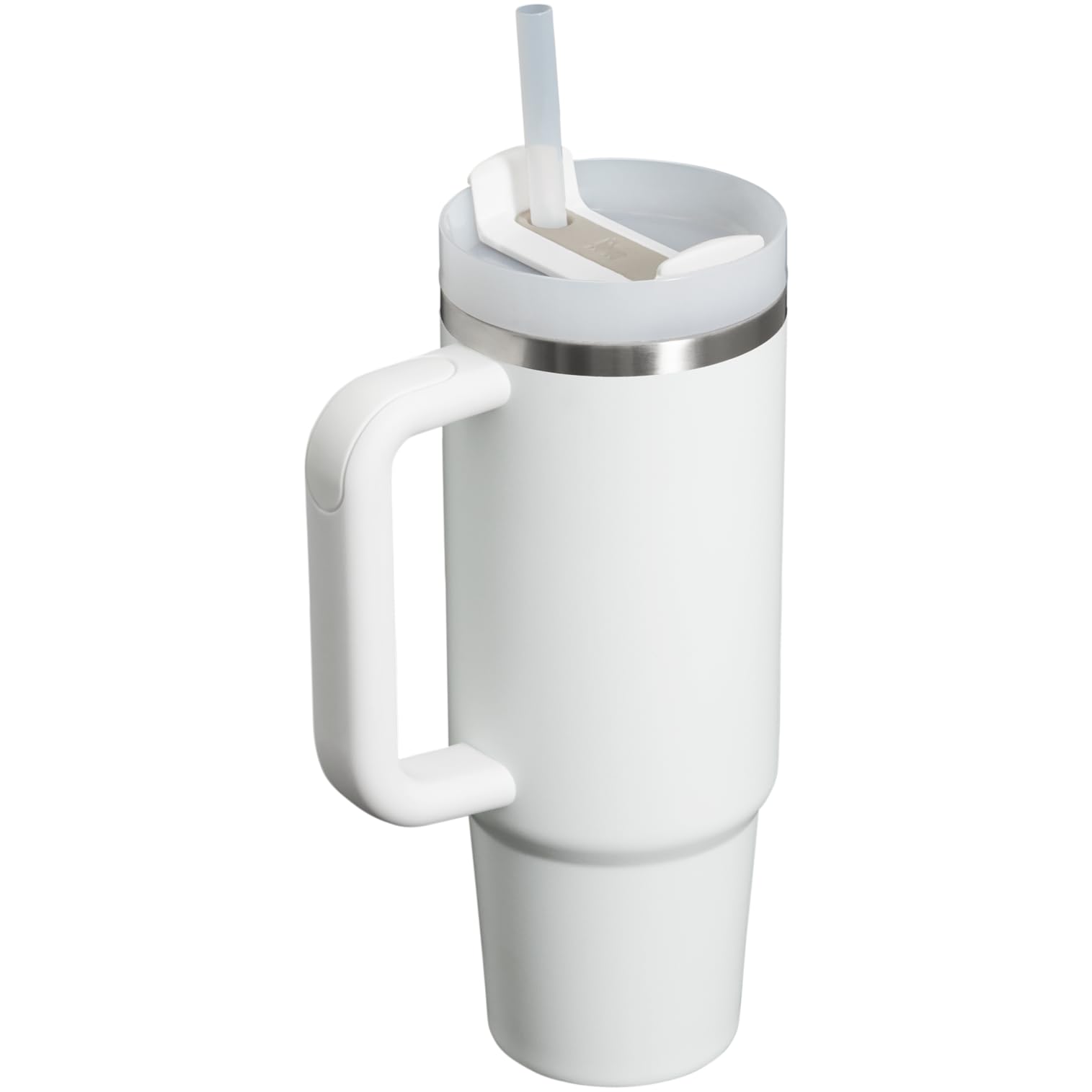 STANLEY - Vaso con asa y pajita de 30 onzas, tapa Flowstate de 3 posiciones, compatible para viajes, vaso de acero inoxidable aislado, sin BPA, escarcha