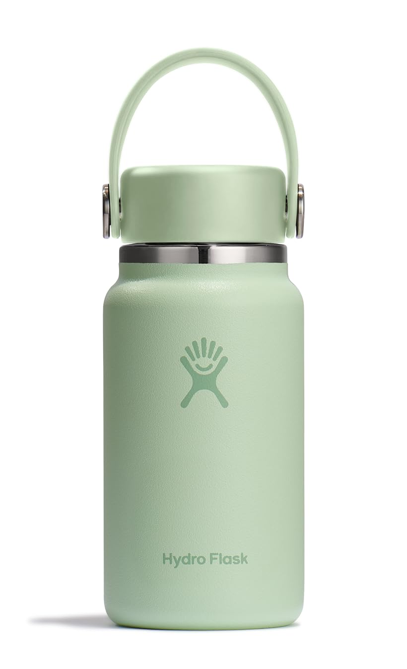 Hydro Flask - Mini frasco aislado a prueba de fugas para bolso o bolsillo en color verde aloe de 6.7 onzas