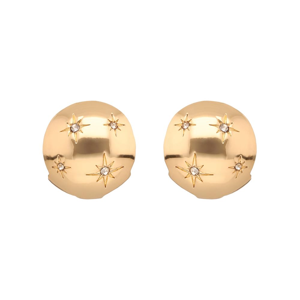 Anne Klein Aretes Botón Dorado Shimmer & Shine | Circular, 1 par, cierre poste, pequeño