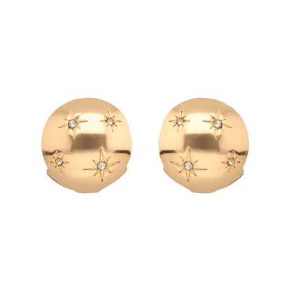 Anne Klein Aretes Botón Dorado Shimmer & Shine | Circular, 1 par, cierre poste, pequeño