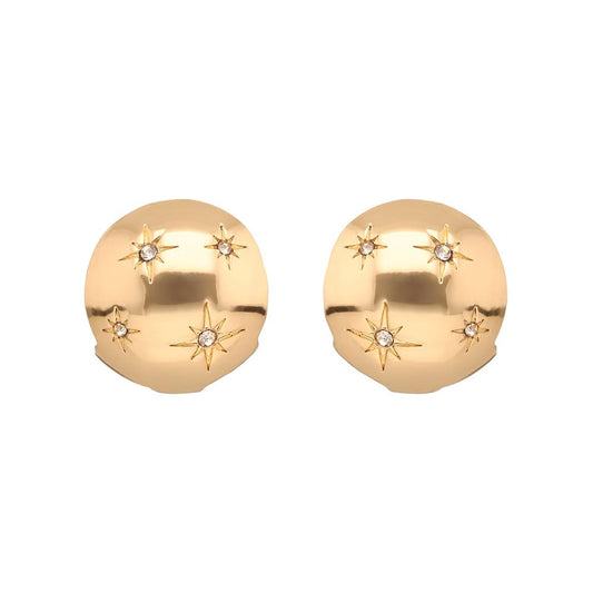 Anne Klein Aretes Botón Dorado Shimmer & Shine | Circular, 1 par, cierre poste, pequeño