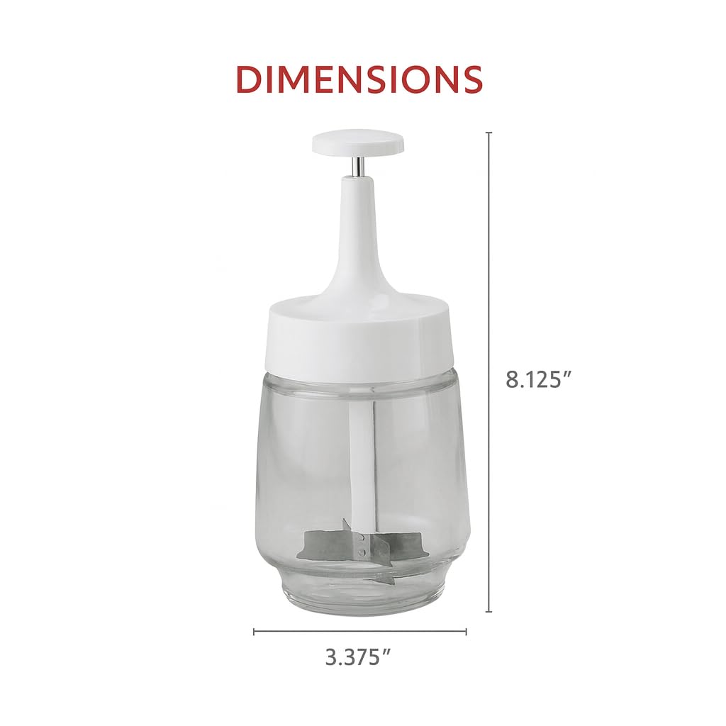 HIC Kitchen - Picador de cebolla antiguo, cuchillas de acero inoxidable 18/8 de borde liso