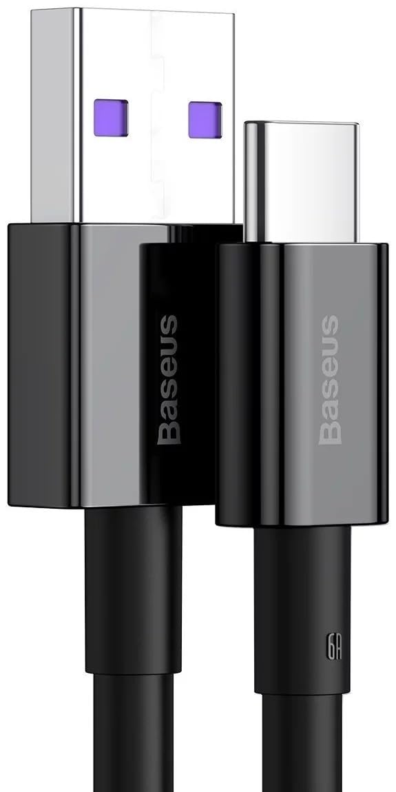 Baseus Superior Series - Cable de datos de carga rápida USB a tipo C 66 W, 1 m, color negro