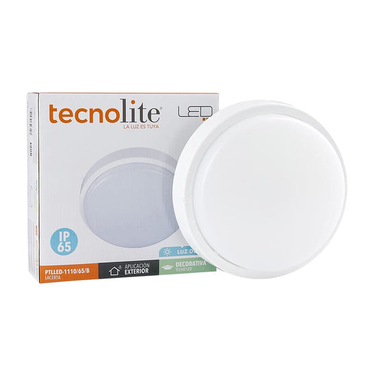 Tecnolite - Lámpara Plafón LED Techo, Ideal Zona Costera 9 W, Luz de Día, IP65, IK08, No atenuable, LED integrado