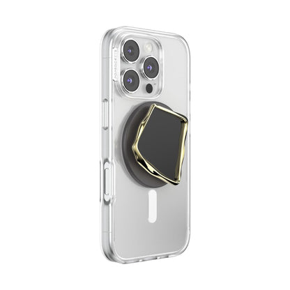 PopSockets - Empuñadura para teléfono MagSafe, Soporte magnético, Soporte para teléfono, Vidrio, Corte obsidiana esmaltado