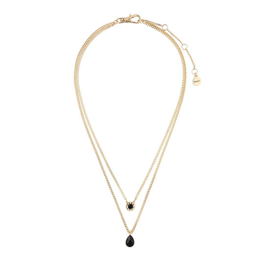 DKNY Collar Dorado Gota Aleación de Metales | Mediano, cierre francés, baño dorado, para mujer