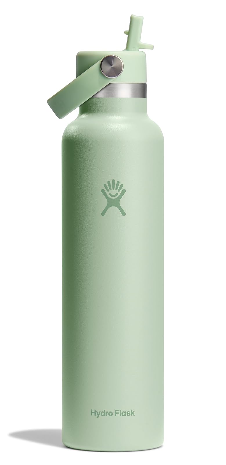 Hydro Flask Botella de Agua Aislada con Tapa de Popote 24 oz - Verde aloe