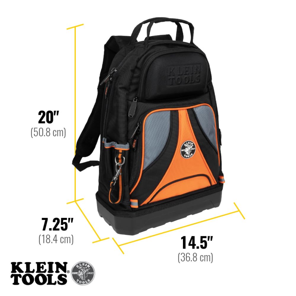 Klein Tools 80120 - Kit de mochila y alicates con mochila, nariz larga, corte diagonal y alicates de corte lateral, 4 piezas