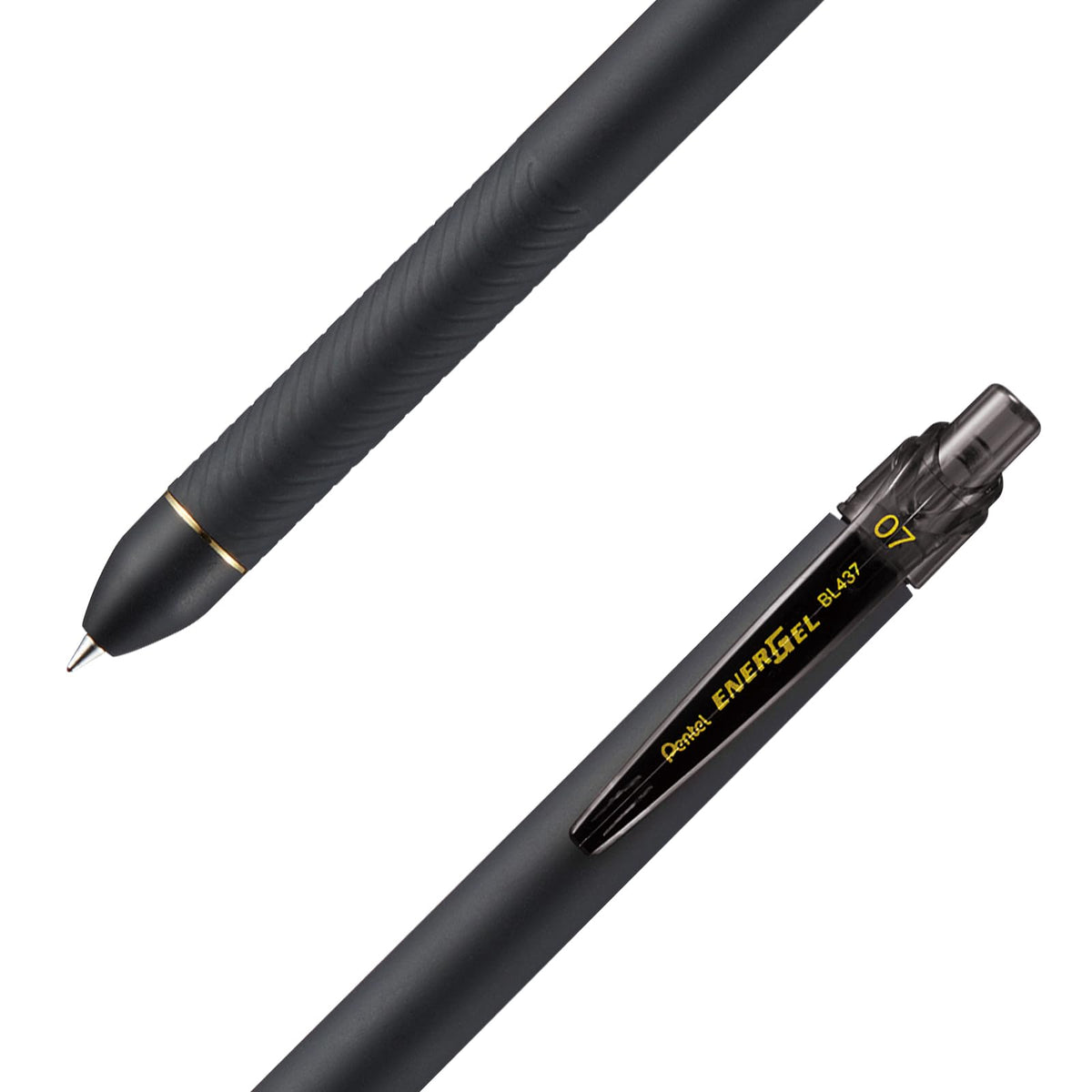 Pentel Energel Bolígrafo Tinta Gel Líquida, Retráctil, Punto Fino, 0.7 mm, Tinta Negra, Caja con 12 Piezas, -A