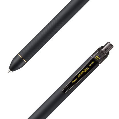 Pentel Energel Bolígrafo Tinta Gel Líquida, Retráctil, Punto Fino, 0.7 mm, Tinta Negra, Caja con 12 Piezas, -A