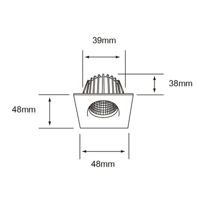 Tecnolite Lámpara de Interior LED para Empotrar YDCLED-315/S, 4 W, Luz Cálida Brillante, Satinado | Luz Cálida Brillante, Para Interior