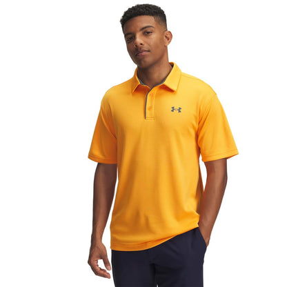 Under Armour Tech Polo de Golf para Hombre - (793) Squad Orange - Pitch Gray - G