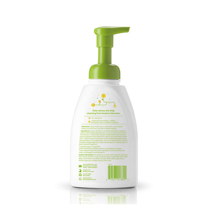 Shampoo y Gel de Baño 2 en 1 en Espuma 473 ml | Aroma Manzanilla y Verbena | Sin Lágrimas | Hipoalergénico | Sin Fragancias Artificiales | Apto para Bebés y Piel Sensible