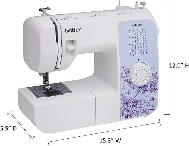 Brother Máquina de coser, XM2701, máquina ligera con 27 puntadas, 6 pies de costura incluidos
