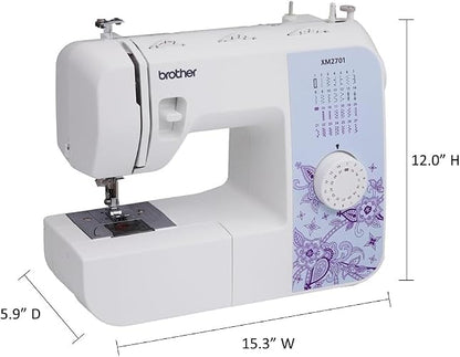 Brother Máquina de coser, XM2701, máquina ligera con 27 puntadas, 6 pies de costura incluidos