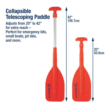 Attwood Emergency Telescoping Paddle for Boating, Orange - Multiple Sizes