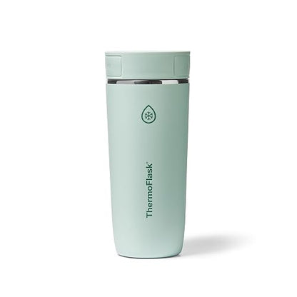 Thermoflask - Vaso de café de viaje con tapa Sip-N-Lok, acero inoxidable, taza aislada para café, té y más, diseño a prueba de fugas y apto para lavaplatos, 16 onzas, verde salvia