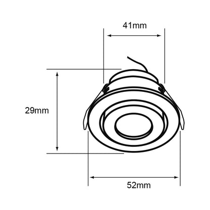 Tecnolite - Lámpara Downlight LED Empotrable Dirigible 3 W, Luz Suave Cálida, Atenuable, LED integrado